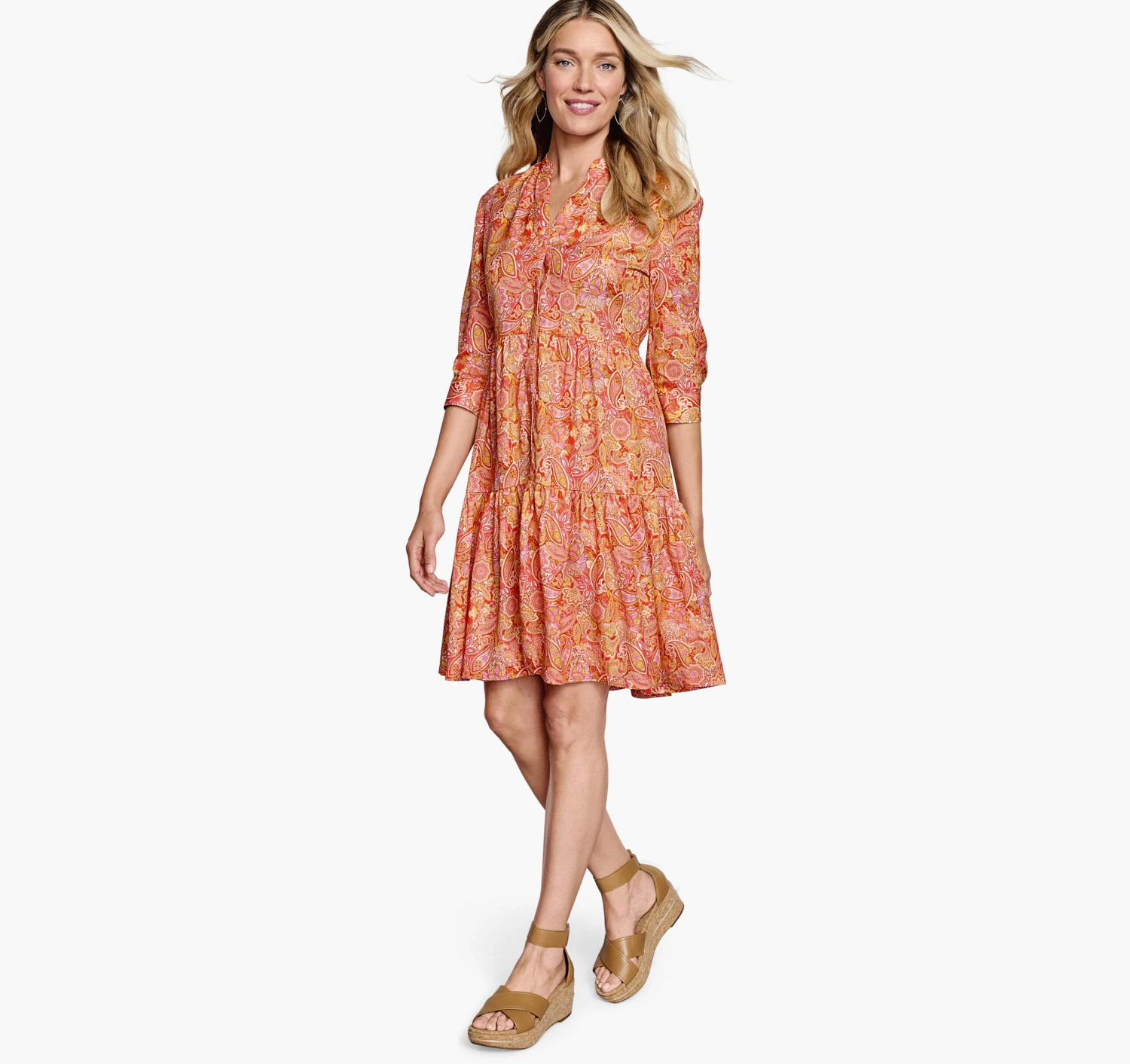 Tiered Paisley Dress - 04501790-M 2 Tiered Paisley Dress - 04501790-M - Image 2