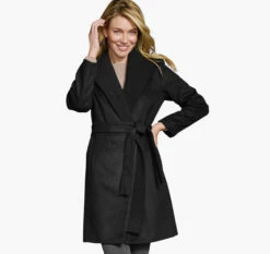 Wool-Blend Coat With Removable Knit Collar - 04501803-L