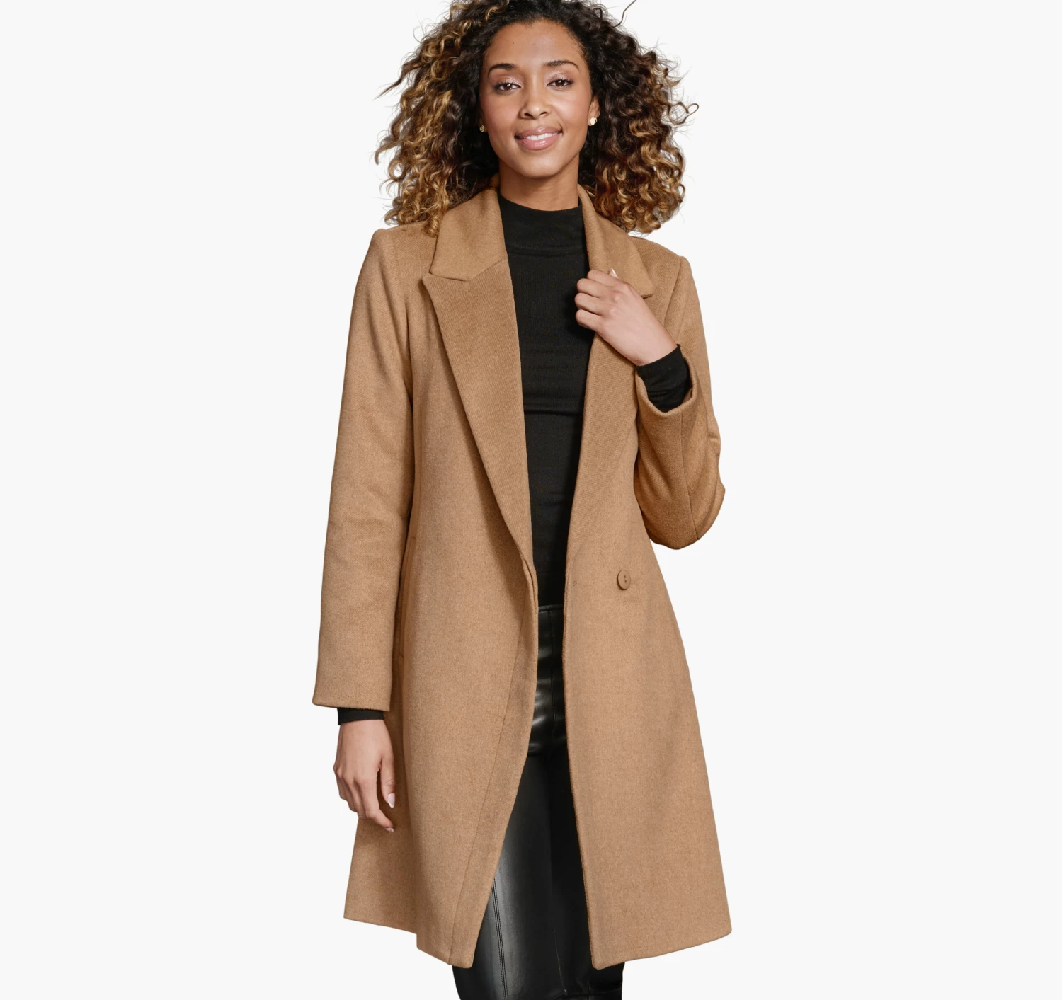 Wool-Blend Coat With Removable Knit Collar - 04501804-L 2 Wool-Blend Coat With Removable Knit Collar - 04501804-L - Image 2