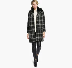 Plaid Coat With Removable Faux-Fur Collar - 04501812-S 7 Plaid Coat With Removable Faux-Fur Collar - 04501812-S -JOHNSTON MURPHY Shop 451812 master 3