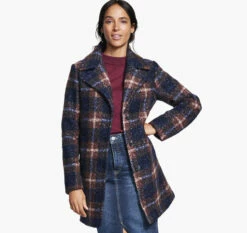 Plaid Teddy Coat - 04501813-M