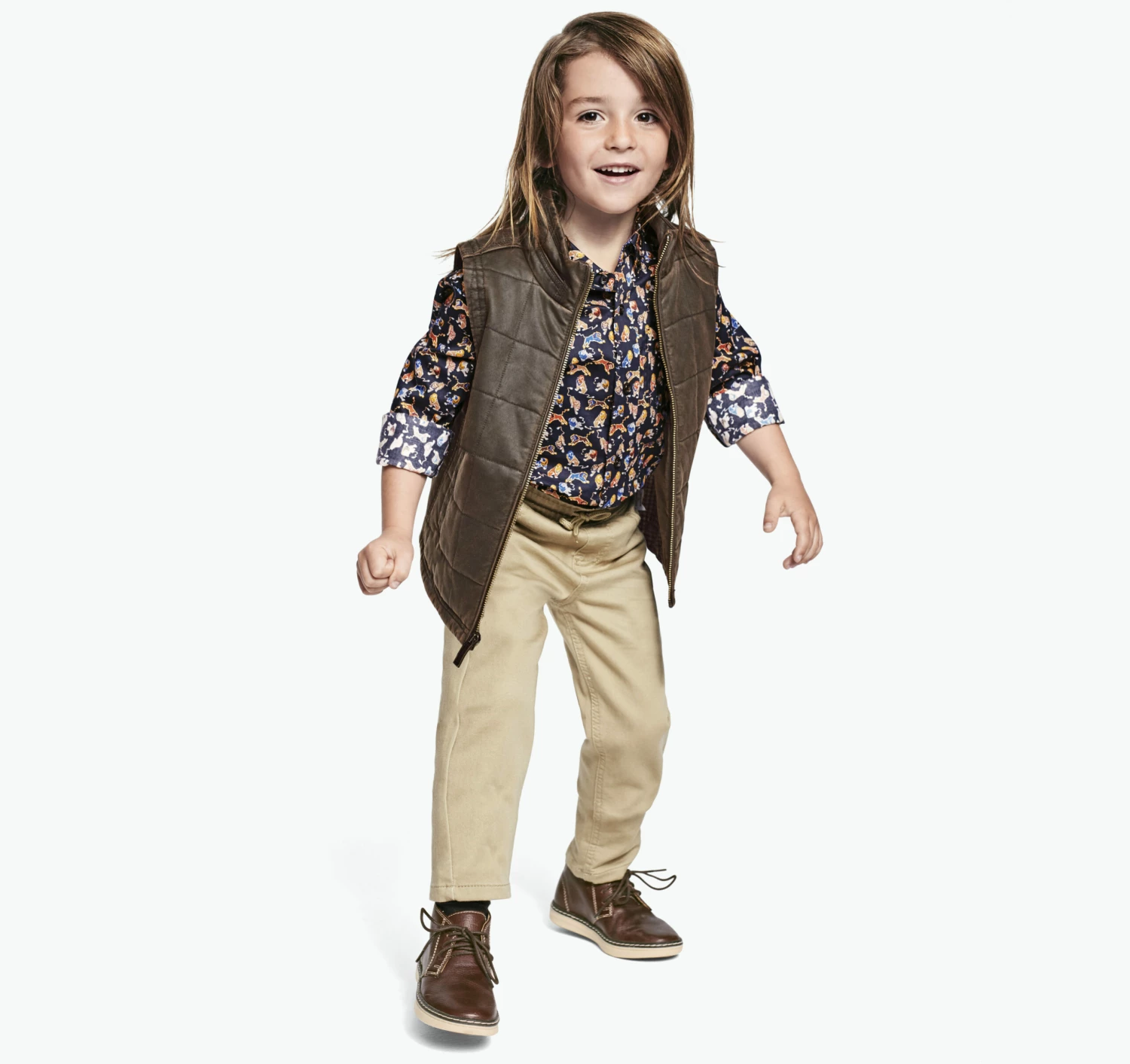 Boys Antiqued Cotton Vest - 04914003-L 3 Boys Antiqued Cotton Vest - 04914003-L - Image 3