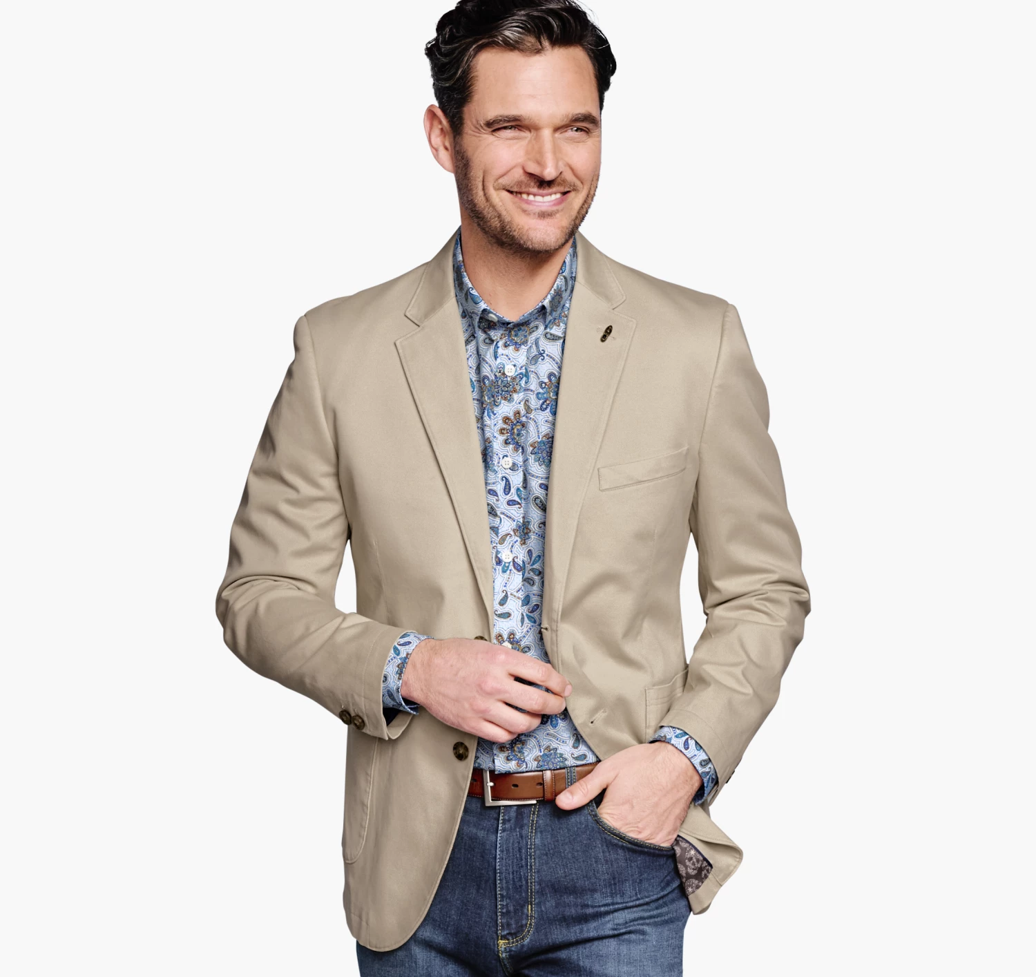 Washed Cotton Blazer - 04901833-M 1 Washed Cotton Blazer - 04901833-M