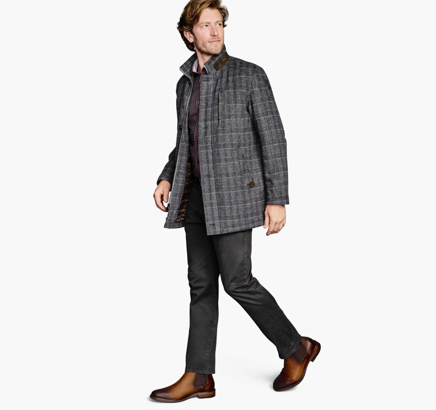 Plaid Wool-Blend Car Coat - 04903156-XXL 2 Plaid Wool-Blend Car Coat - 04903156-XXL - Image 2