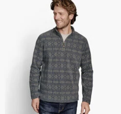 Printed Fleece Quarter-Zip - 07405555-3XL