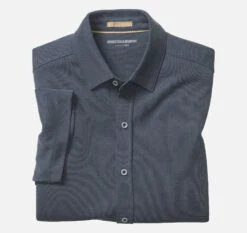 Vintage Birdseye Button-Front Shirt - 07405682-XXL