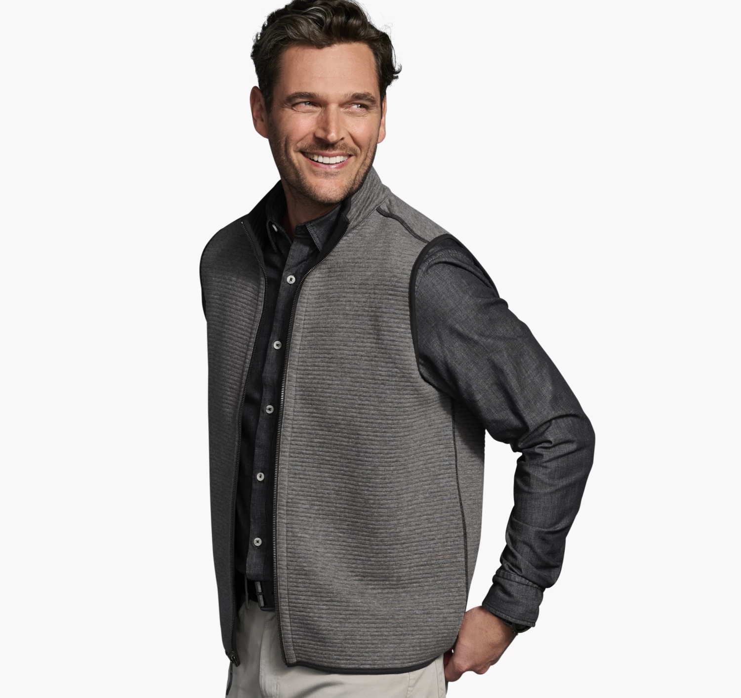 Reversible Channel Quilted Vest - 07405917-M 1 Reversible Channel Quilted Vest - 07405917-M
