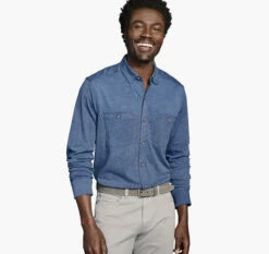 XC Flex® Stretch Indigo Long-Sleeve Shirt - 07405937-3XL 6 XC Flex® Stretch Indigo Long-Sleeve Shirt - 07405937-3XL -JOHNSTON MURPHY Shop 745937 master 2