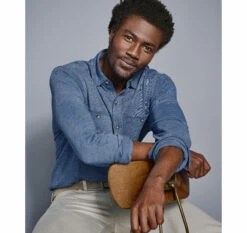 XC Flex® Stretch Indigo Long-Sleeve Shirt - 07405937-3XL 7 XC Flex® Stretch Indigo Long-Sleeve Shirt - 07405937-3XL -JOHNSTON MURPHY Shop 745937 master 3