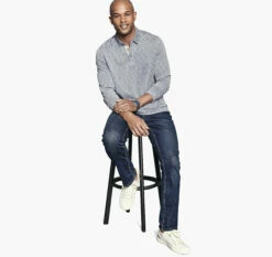 Vintage Slub Long-Sleeve Polo - 07406533-XXL -JOHNSTON MURPHY Shop 746533 master 2