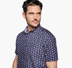 Printed Cotton Short-Sleeve Shirt - 07409275-M-S -JOHNSTON MURPHY Shop 749275 master 4