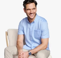 Textured Cotton Short-Sleeve Shirt - 07409292-L-R