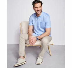 Textured Cotton Short-Sleeve Shirt - 07409292-L-R -JOHNSTON MURPHY Shop 749292 master 4