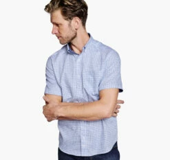 Textured Cotton Short-Sleeve Shirt - 07409294-M-S