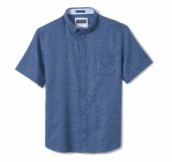 Textured Cotton Short-Sleeve Shirt - 07409381-L-R -JOHNSTON MURPHY Shop 749381 master 3