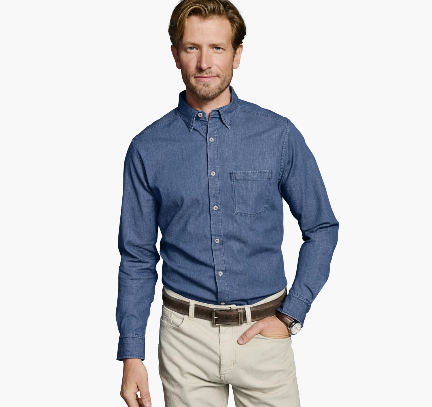 Washed Denim Shirt - 07409407-XXL 2 Washed Denim Shirt - 07409407-XXL - Image 2