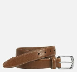 Topstitched Leather Belt - 07507632-32